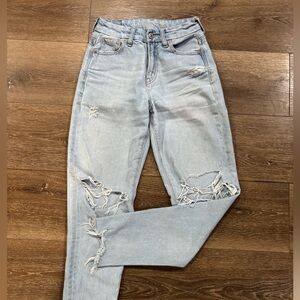American Eagle Outfitters Light Blue Distressed Skinny Jeans